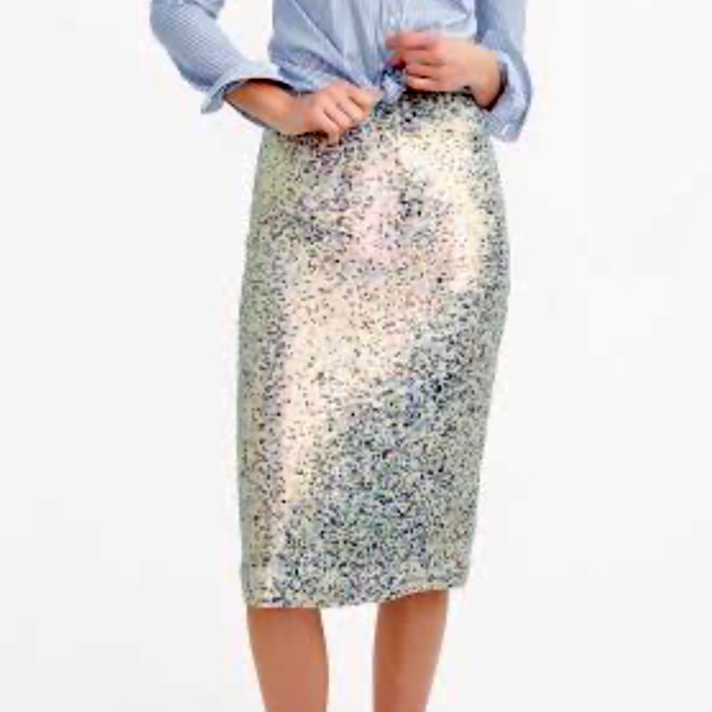 J Crew Collection Tricolor Sequin Skirt size 2